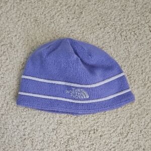 The North Face Purple and White Knit Beanie Hat